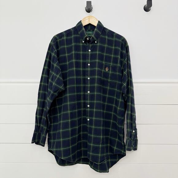 Polo Ralph Lauren Other - Men’s Polo Ralph Lauren Plaid Button Down Dress Shirt Green Cotton Size Large L